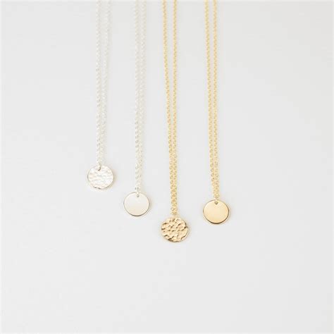 lexi blank|LEXI Blank Disc Necklace 9mm, Simple Circle Necklace, Delicate .